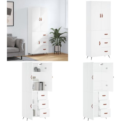 Buffet haut Blanc 69,5x34x180 cm Bois d'ingénierie - buffet haut -  buffets hauts - Home & Living (1/5)