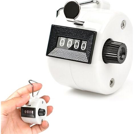 Compteur de personnes manuel, compteur mécanique à 4 chiffres, sans pile, boîtier en plastique avec anneau de maintien, orange (1/5)