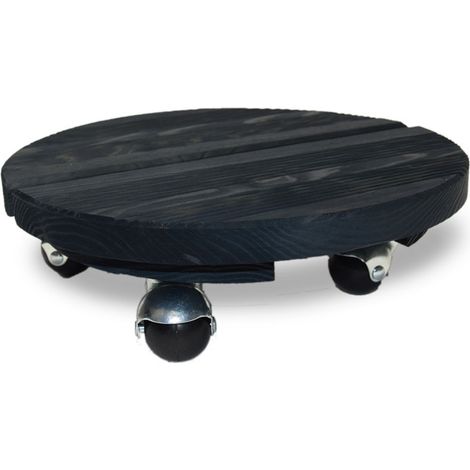 Roule plante BOIS rond anthracite 30 cm