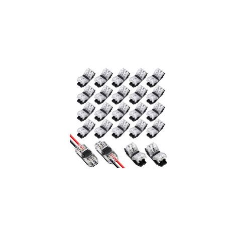 Connecteurs de Fil Électrique H 2 Broches - 20 Pièces, Câbles 20/22 AWG, Connecteurs Rapides pour Voiture, Lumière et Audio (1/5)