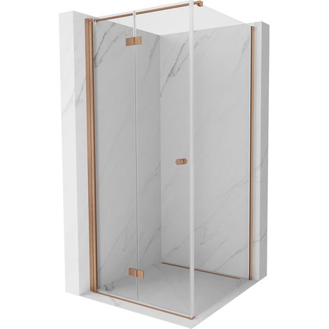 Mexen Mist-F T cabine de douche pliante gauche 120 x 120 cm, transparent, cuivre brossé - 8A6T-120-120-65-00-L (1/5)