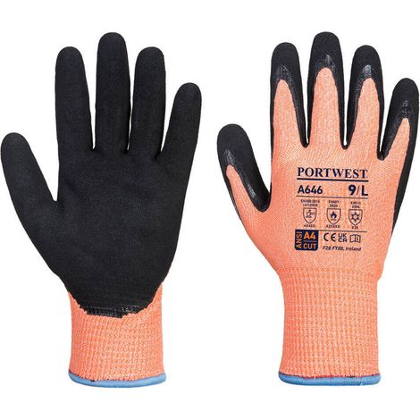 Gant Winter Vis-tex Hr Cut Nitril Farbe: Orange/Schwarz Größe XL - Portwest