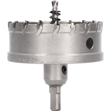 Scie cloche carbure 85mm, kit coupeur de trous acier avec foret carotteuse pour métal et bois, 3,3 pouces, coupe nette. (1/5)