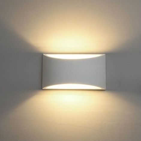 Applique murale LED semi-circulaire blanche 7W blanc chaud, design moderne avec éclairage vers le haut et le bas, luminaire décoratif pour couloir, entrée, chambre et salon (1/5)