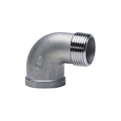 Codo roscado de acero inoxidable 90° hembra-macho 1 1/2" (1/4)