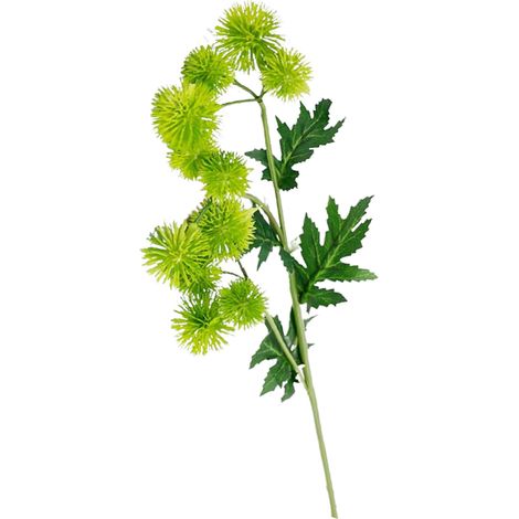 Fleur artificielle [Dandelion] avec 11 fleurs sur 3 branches pour décoration d'intérieur  Bouquet de 62cm en plastique souple et feuilles en soie (1/5)