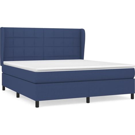 Maison Exclusive - Cama box spring con colchón tela azul 180x200 (1/5)