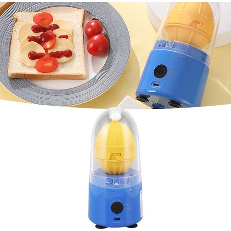 Secoueur d'œufs électrique bleu doré pour usage domestique : appareil pour mélanger le jaune et le blanc d'œuf, secouer et projeter les œufs (1/5)