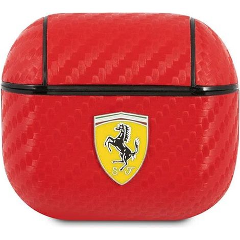 Funda Ferrari FESA3CARE para AirPods 3 roja/roja On Track PU Carbon (1/3)
