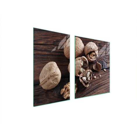 ASSIETTE EN VERRE et PLANCHE À DÉCOUPER 100x52 NOIX (1/5)