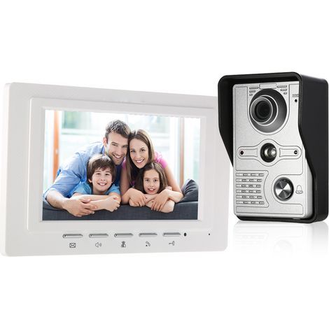 7-inch Wired Video Indoor Door Monitor with Outdoor Camera, IR-Cut Intercom, Remote Controlled Door Intercom (1/5)