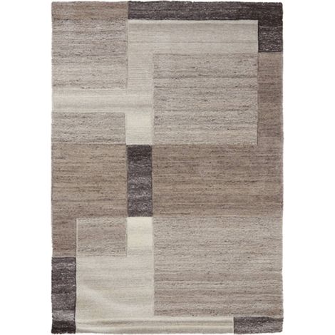 Teppich Wolle Beige Dunkelbraun Light & Living
