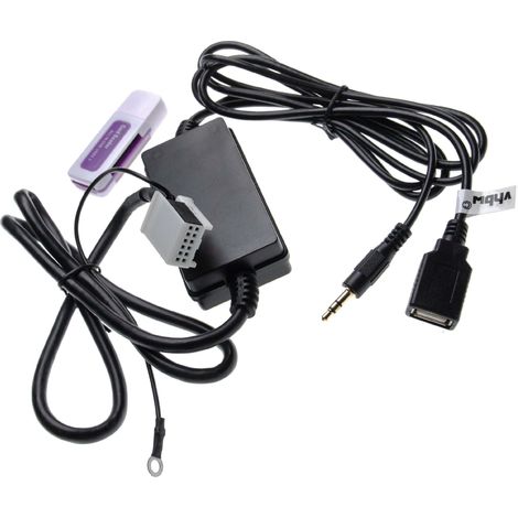 vhbw AUX USB Audio Adapter Cable Radio compatible with Skoda Beat, Cruise, Dance, Melody, Nexus, RCD300, Rhapsody, Stream Car, Car Radio