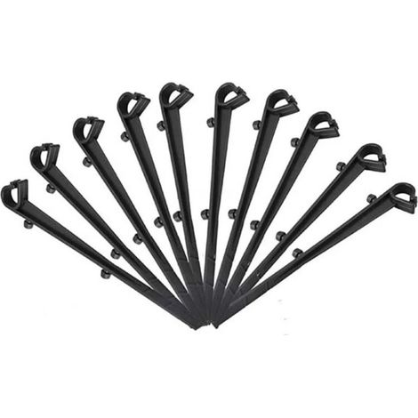 Set mit 20 PP-Befestigungshaken für Dachrinnenschutzgewebe, 16 cm lang, schwarz (1/4)