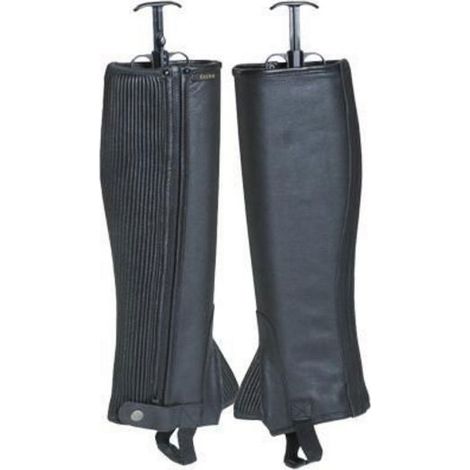 XS, Marrone: Ghette da equitazione unisex da gara in pelle morbida con cerniera (1/3)