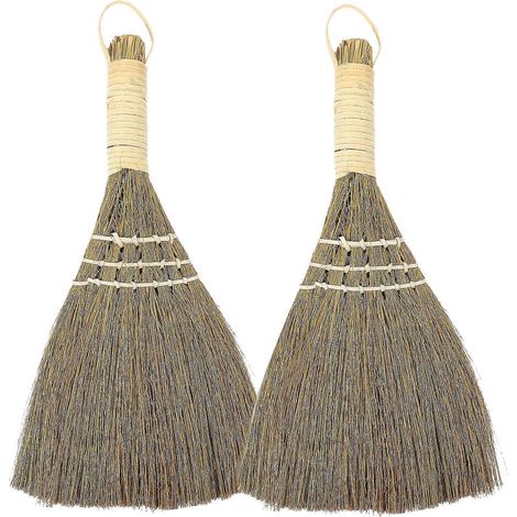Lot de 2 balais de bureau, petits balais à manche court, brosses à poussière pour la maison-25.50X15.00X2.50CM (1/4)