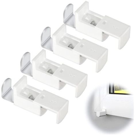 Ensemble de 4 supports de fixation de rechange pour stores plissés, adaptés aux stores plissés d'extérieur, sans perçage, blancs.