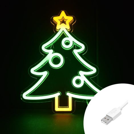 Albero di Natale luminoso da 22x28cm Led Neon Flex USB da interno Wisdom (1/2)