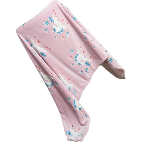 Couverture Bébé Dessin Animé en Flanelle Rose, Chaude et Pliable (1/5)