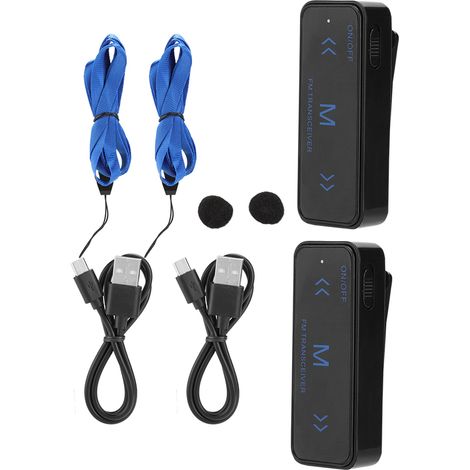 Lot de 2 mini talkies-walkies professionnels, radios bidirectionnelles avec portée de 1‑3 km pour communication. (1/5)