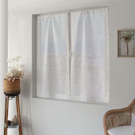 Paire de Voilages Tissé "Serena" 60x160cm Écru & Naturel