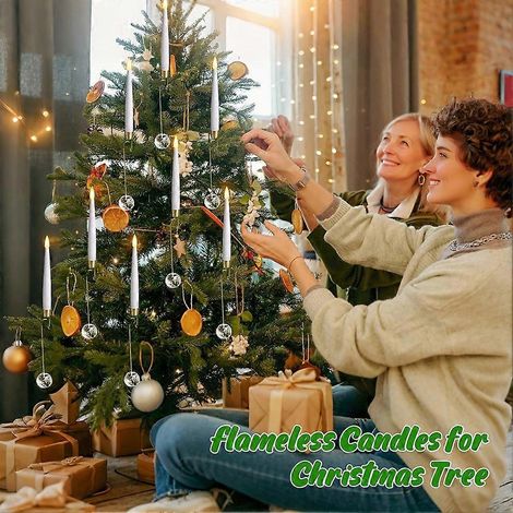 6 bougies de Noël, bougies LED, décorations festives d'intérieur, ornements pour sapin de Noël, bougeoirs sans flamme à lumière chaude (1/5)