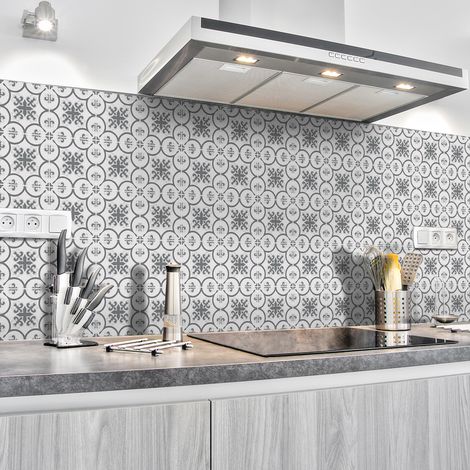 Sticker Mural Carrelage adhésif Cuisine Salle de Bain - 30 STICKERS CARREAUX DE CIMENT AZULEJOS DIAZ - 30stickers10x10cm (1/5)