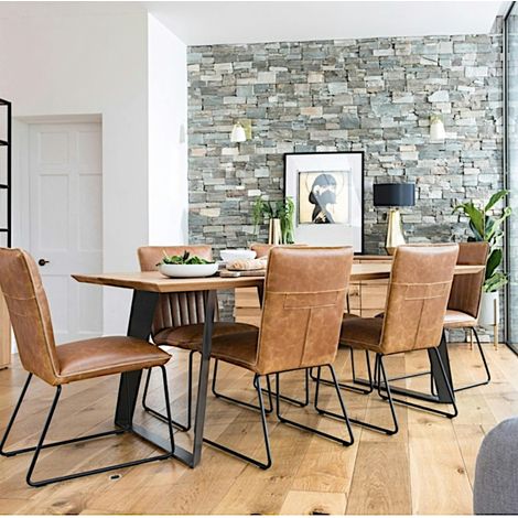 Table à manger bois métal 220 cm VOLGA (1/4)