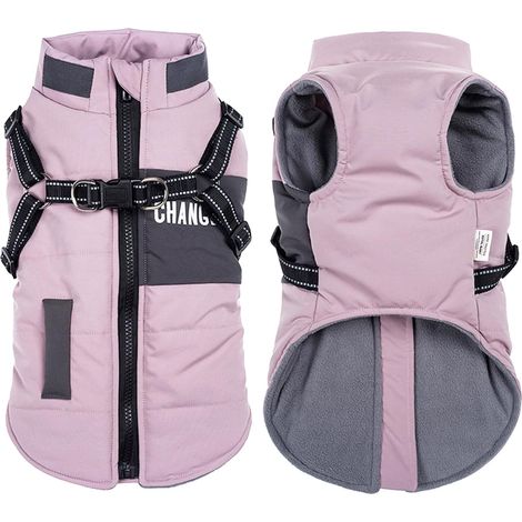 1 Manteau Chien, Imperméable, Polaire, Harnais Intégré, Petit Moyen. (1/5)