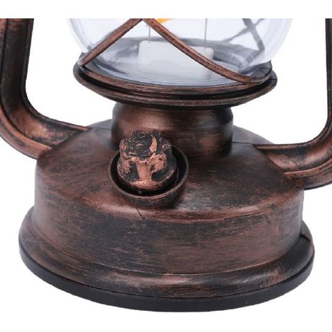 Lanterne vintage à LED pour l'extérieur, alimentée par batterie, lampe de camping étanche avec un design rustique pour une (1/4)