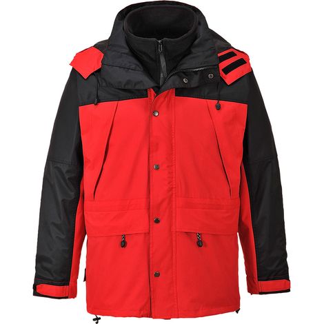 Atmungsaktive Orkney 3-in-1 Jacke Farbe: Rot Größe M - Portwest