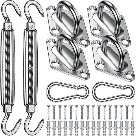 Ensemble d'accessoires de quincaillerie pour voile d'ombrage, voile d'ombrage en acier inoxydable 304 antirouille (1/5)