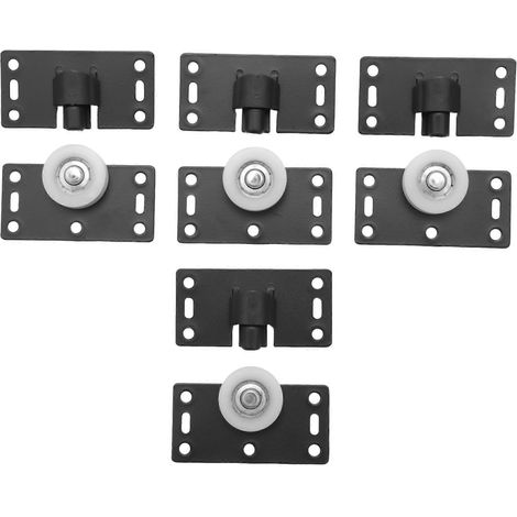 4 jeux de roulettes, galets et poulies pour portes coulissantes de placards et armoires roulettes en nylon silencieuses et fluides. (1/5)