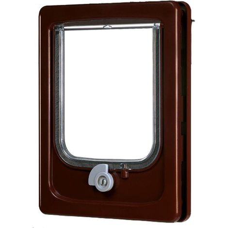 "Porta gatti 4 posizioni - ZOLUX - L20 x H25 cm - Per porte in legno, PVC, metallo - Catwalk - Marrone"