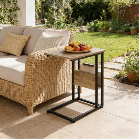 Tavolo a C in legno e metallo, 55x59,5x36 cm OKMYHOME (1/4)
