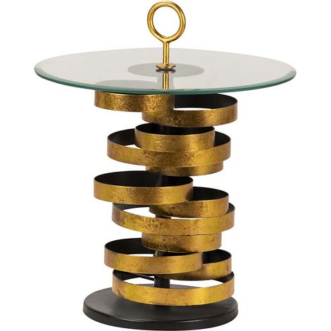 Yuku Goldener Kristallmetall-Beistelltisch 51X51X66Cm (1/5)