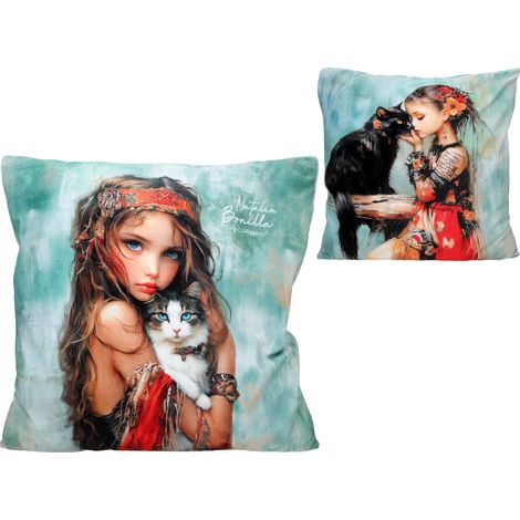 Almohada Carmani, almohada rellena con cremallera 50x50cm - N. Bonilla/Clara's Cat Tales (1/3)