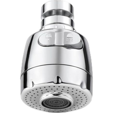 Aérateur pour robinet rotatif à 360 °, buse robinet cuisine, évier avec filtre régulateur de tête, 2 modes, aérateur robinet, atomiseur robinet, tête robinet de cuisine, argenté