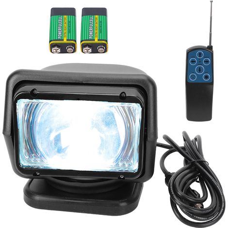 Projecteur HID 12/24V 55W avec Télécommande, Projecteur Orientable Réglable, Étanche pour Extérieur, Noir (1/5)