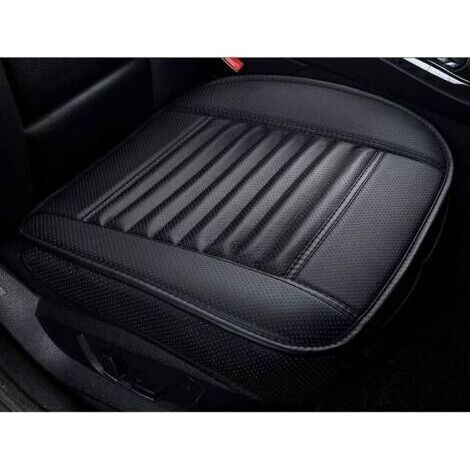 Housse de Siège de Voiture Avant Universelle Super Respirant Charbon de Bois de Bambou Cuir PU,20,8 20,1’’(1 Pièce-Noir)