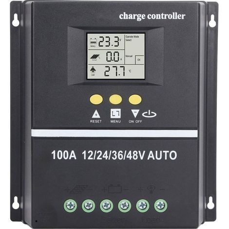 Régulateur de charge solaire MPPT 100A 12V 24V 36V 48V Écran LCD Double port USB Efficacité jusqu'à 99,5% (1/5)