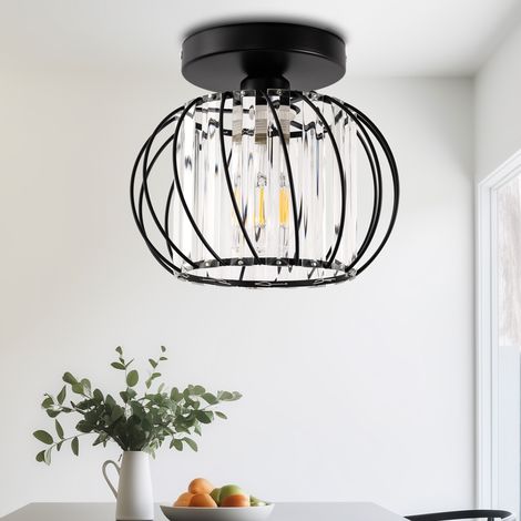 Ceiling Light Modern Geometric Slanted Stripe Matte Black 9.5 inch Wide E27 (1/5)