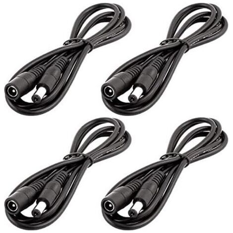 Stück 1 m DC 12V Verlängerungskabel, DC-Stecker 5,5 mm x 2,1 mm, DC 0-36V Stromkabel, Stecker auf Buchse, Verlängerungskabel für Automonitor, Überwachungskamera, LED-Streifen, Schwarz