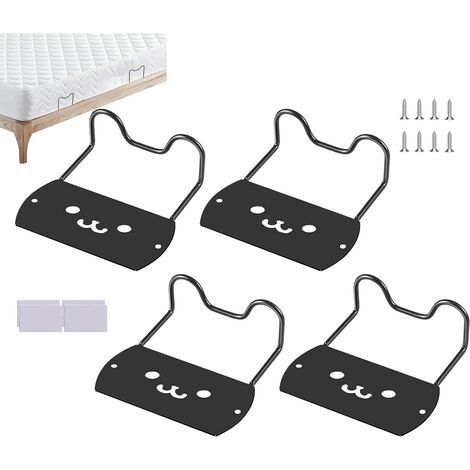 Set mit 4 rutschfesten Matratzenunterlagen für 12,7 cm dicke Matratzen, zur Sicherung von Betten, Böden/Sofas/Reise-/Schlafzimmern