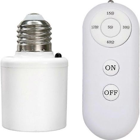Douille E27 60W avec minuterie intelligente et télécommande sans fil, 110V/220V, pour éclairage domestique et de chambre. (1/5)
