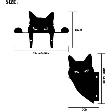 Silhouettes d'animal en Métal en Forme de Chat Décoration de Jardin de Silhouettes Chat Piquet de Jardin Acrylique Chat,2 Pièces (1/4)