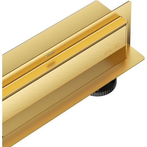 Caniveau W-drain Next 2 en 1 - 60 cm - Caniveau linéaire - Acier inoxydable brossé - Or