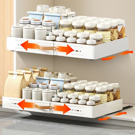 Under Sink Organiser - Expandable Rack - 51-75cm Width, Carbon Steel - for Kitchen, Sink, Cabinet Storage (1/5)