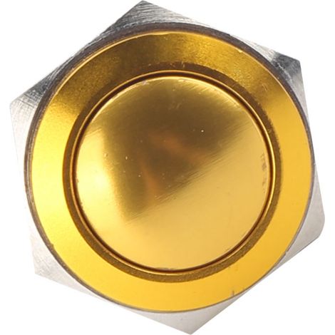 Metall-Druckknopfschalter, Kugel, vollständig oxidiert, selbstrückstellend, Jog-Schraube, Fuß-Leistungsregler, 16 mm, 220 V (gelb) (1/5)