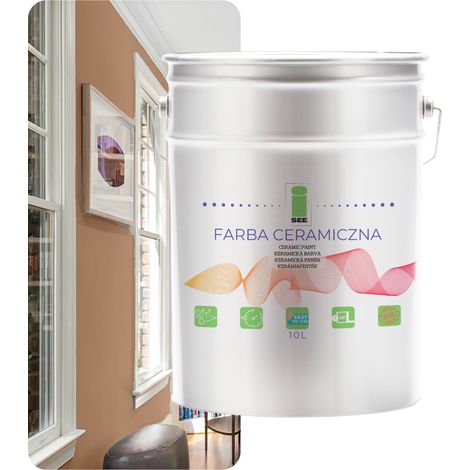 PITTURA MURALE IN CERAMICA MARRONE LAVABILE CAPPUCINO SCURO 10L ANTIMACCHIA (1/5)